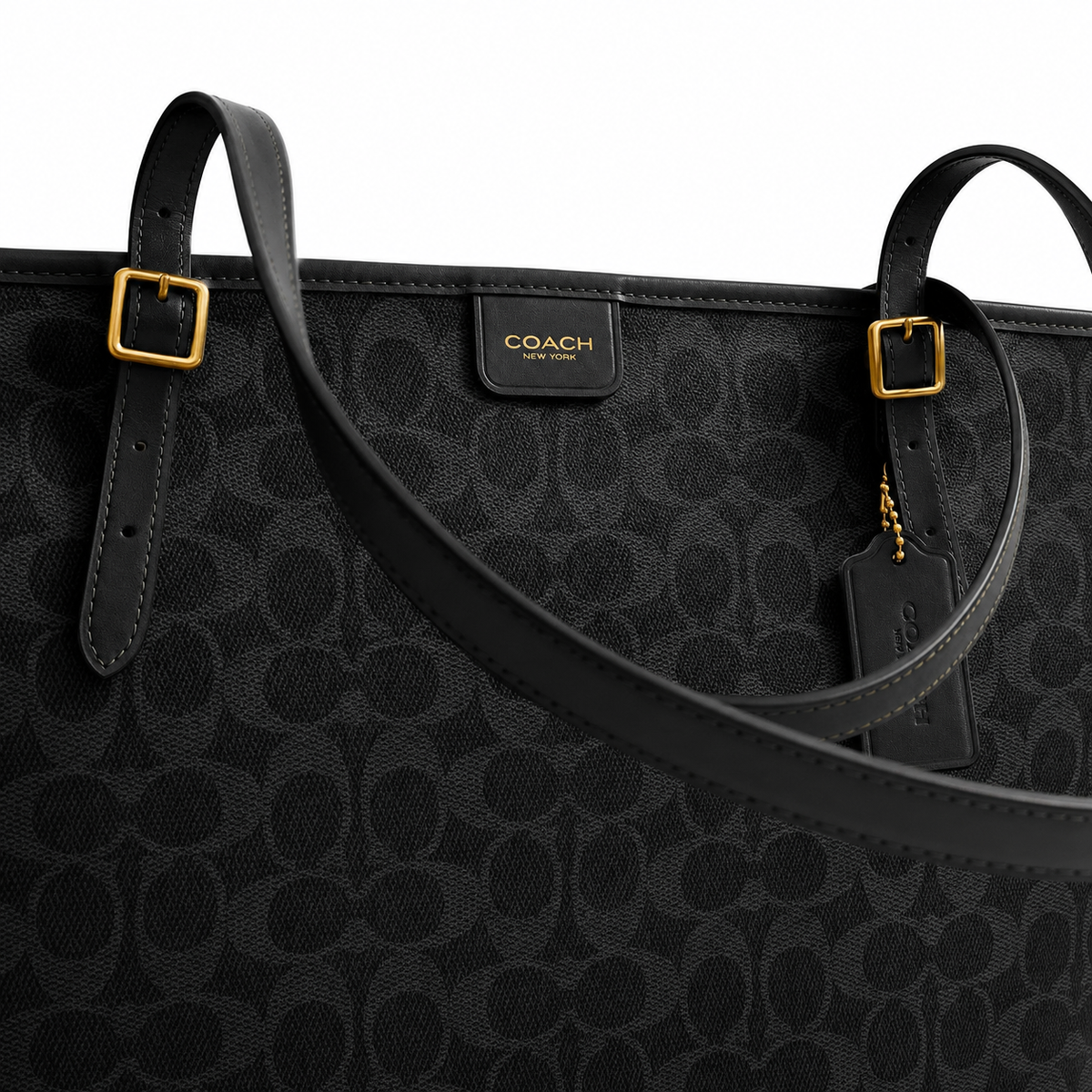Coach City Tote Bag in Signature Canvas – Black