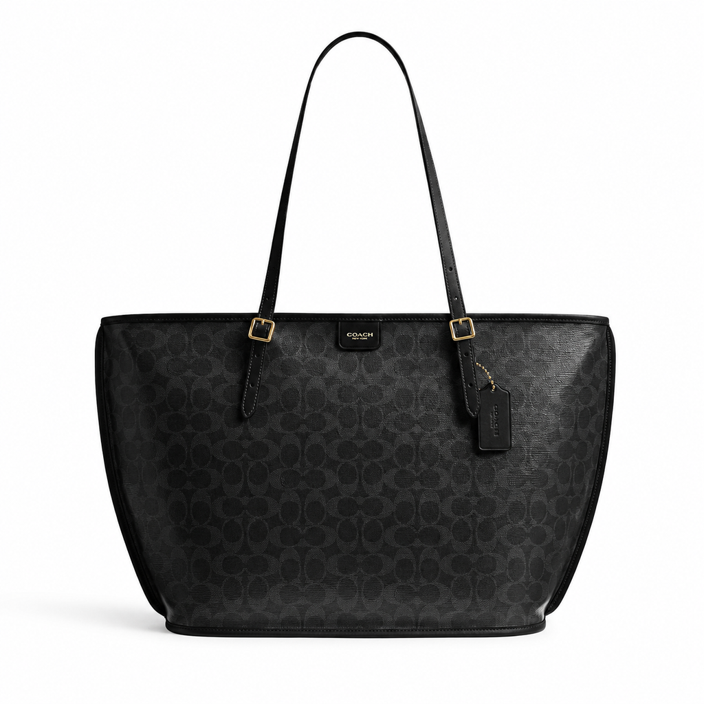 Coach City Tote Bag in Signature Canvas – Black